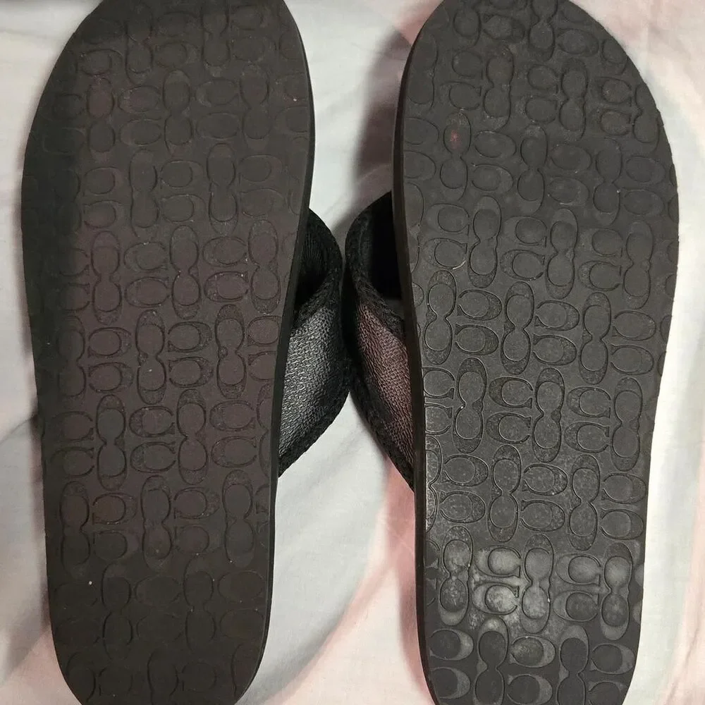 Coach Men's Black Flipflops